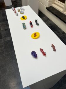 Jillian Moore, broches en oorsieraden van kunsthars. Dripping & More, maart 2025. Foto met dank aan Michel Krechting©