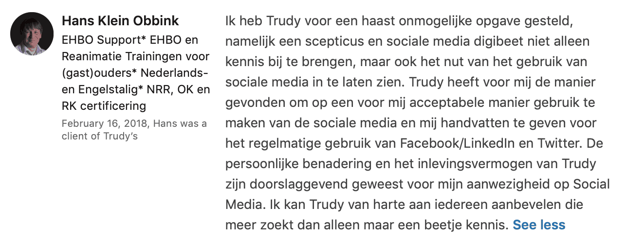 Marketing coaching voor ondernemers - Trudy Pannekeet - EHBO support