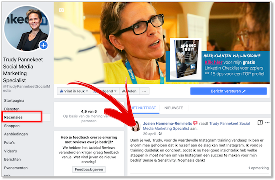 Facebook waar zitten je recensies - Trudy Pannekeet