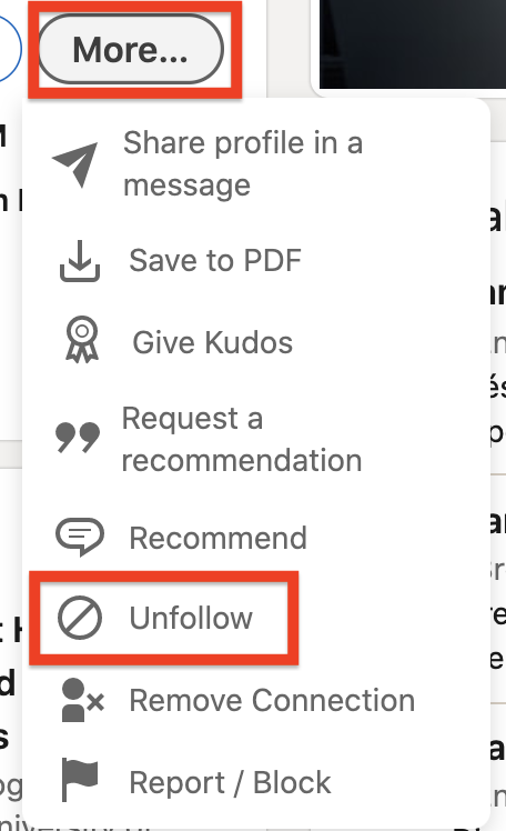 Relevant LinkedIn network - Clean network by unfollowing connections