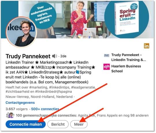LinkedIn Connectie maken Trudy Pannekeet