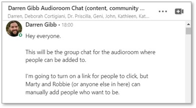 LinkedIn Audio - hoe werkt het - Chatten met de deelnemers