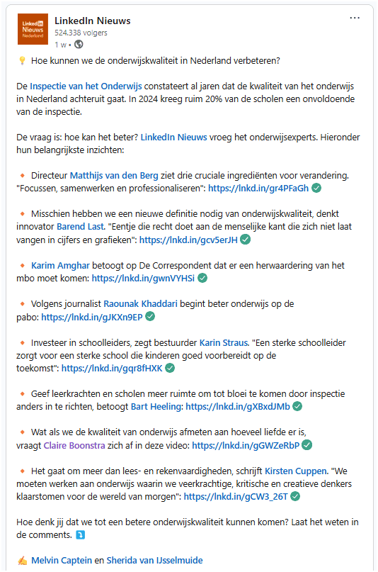  LinkedIn Nieuws Top Voices Onderwijs_Trudy Pannekeet