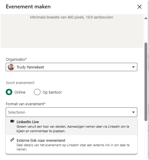 LinkedIn Audio – Event aanmaken – Trudy Pannekeet LinkedIn Audio - Event aanmaken - Trudy Pannekeet