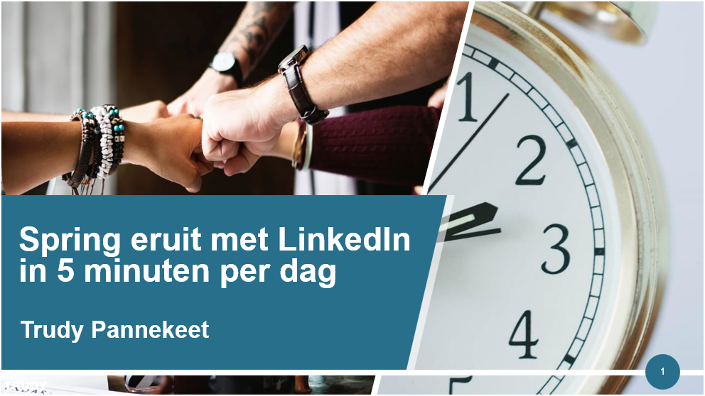 Spring eruit met LinkedIn - Trudy Pannekeet Workshop cover 5 minuten