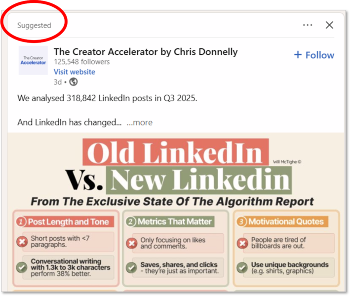 LinkedIn trends 2026 Suggested post - voorbeeld