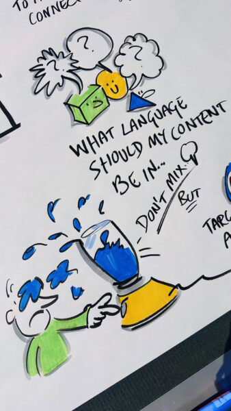 LinkedIn tips 2026-dont't mix languages_Mic&Guy_Trudy Pannekeet