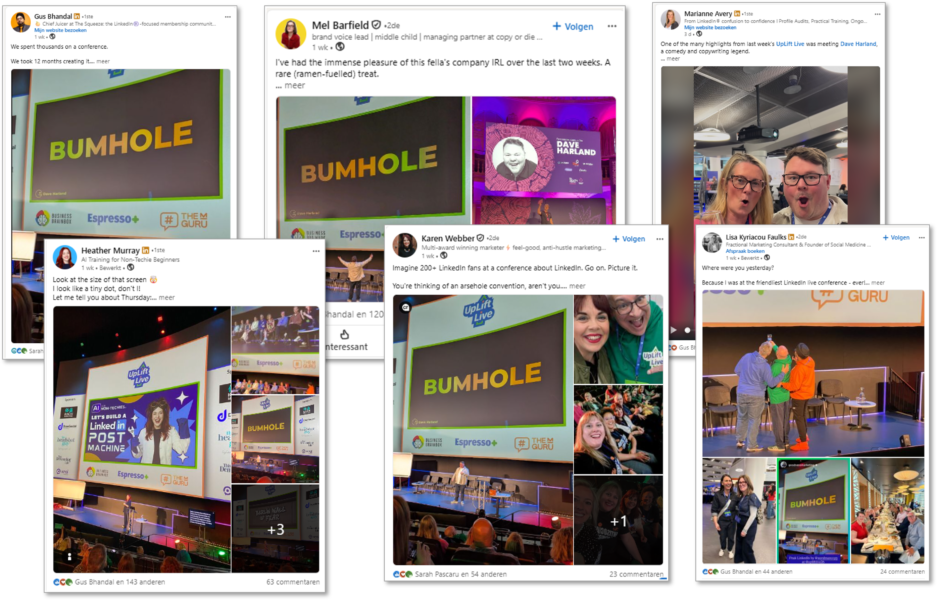 LinkedIn tips 2026 Uplift Live_Dave Harlands Bumhole