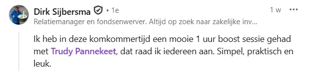 Wat zegt Dirk over het LinkedIn Poweruurtje