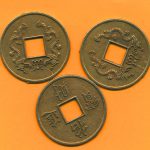 3 originele I Tjing munten (3,2 cm)