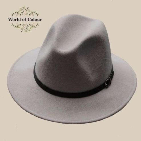 Fedora hoed, lichtgrijs, Italiaans, 100 % wol