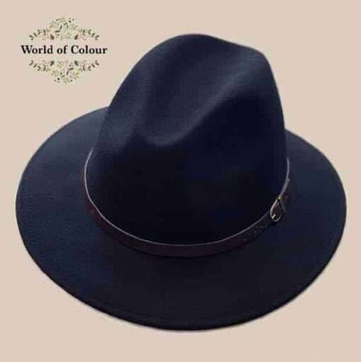 Fedora hoed, donkerblauw, Italiaans, 100 % wol