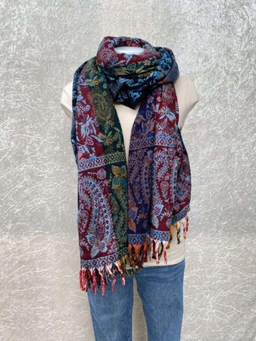 Tibet sjaal Anicha deep sea - Afbeelding 2
