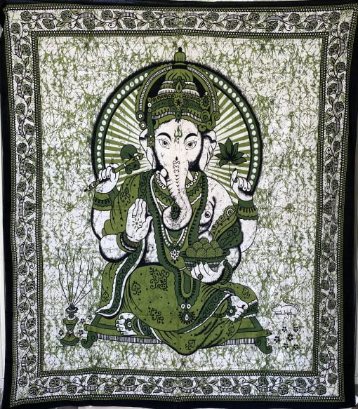 Prachtige gezeefdrukte strandkleden uit India. Past ook op een 2-persoons bed, bank of aan de muur. Honderd procent katoen.