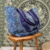 Kantha en blockprint tas gemaakt in Rajasthan, India. Volledig handwerk.