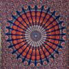 Prachtige met de hand gezeefdrukte katoenen doek uit India. Lekker voor op een tweepersoonsbed, op de bank, aan de muur of mee naar het strand of picknick.